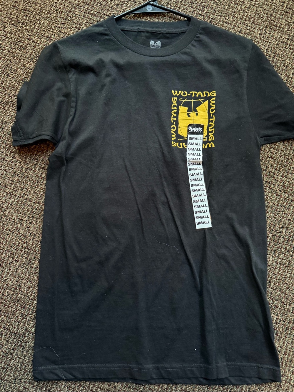 Spencer's Black Tee with Yellow Wu-Tang Chest Logo